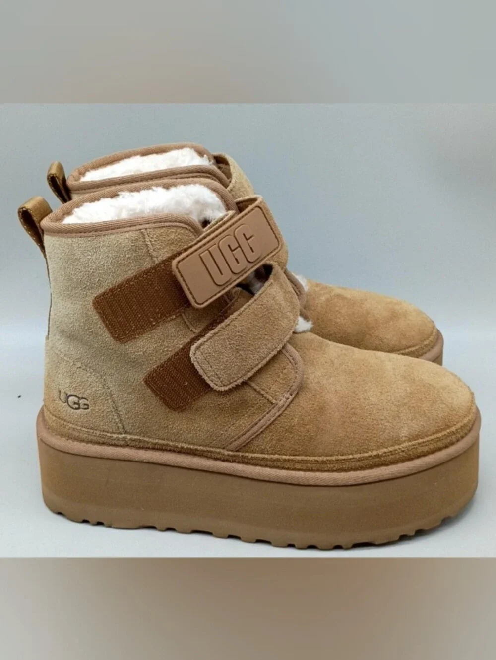 UGG Neumel Suede Platform Ankle Boots Size 8 Used Exc MSRP $160